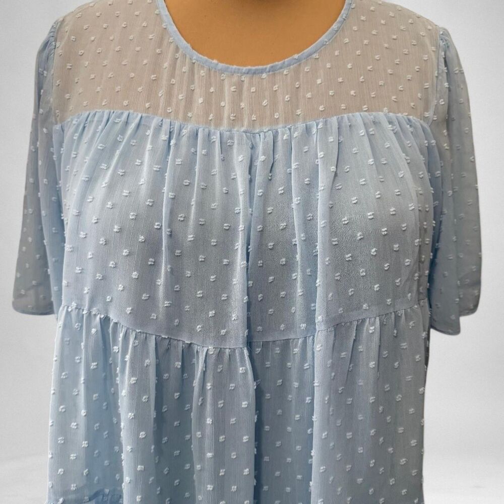 MITTOSHOP Shift Dress in Sky Blue, NEW WITH TAGS! Size 1X Plus 1XL - Picture 3 of 9